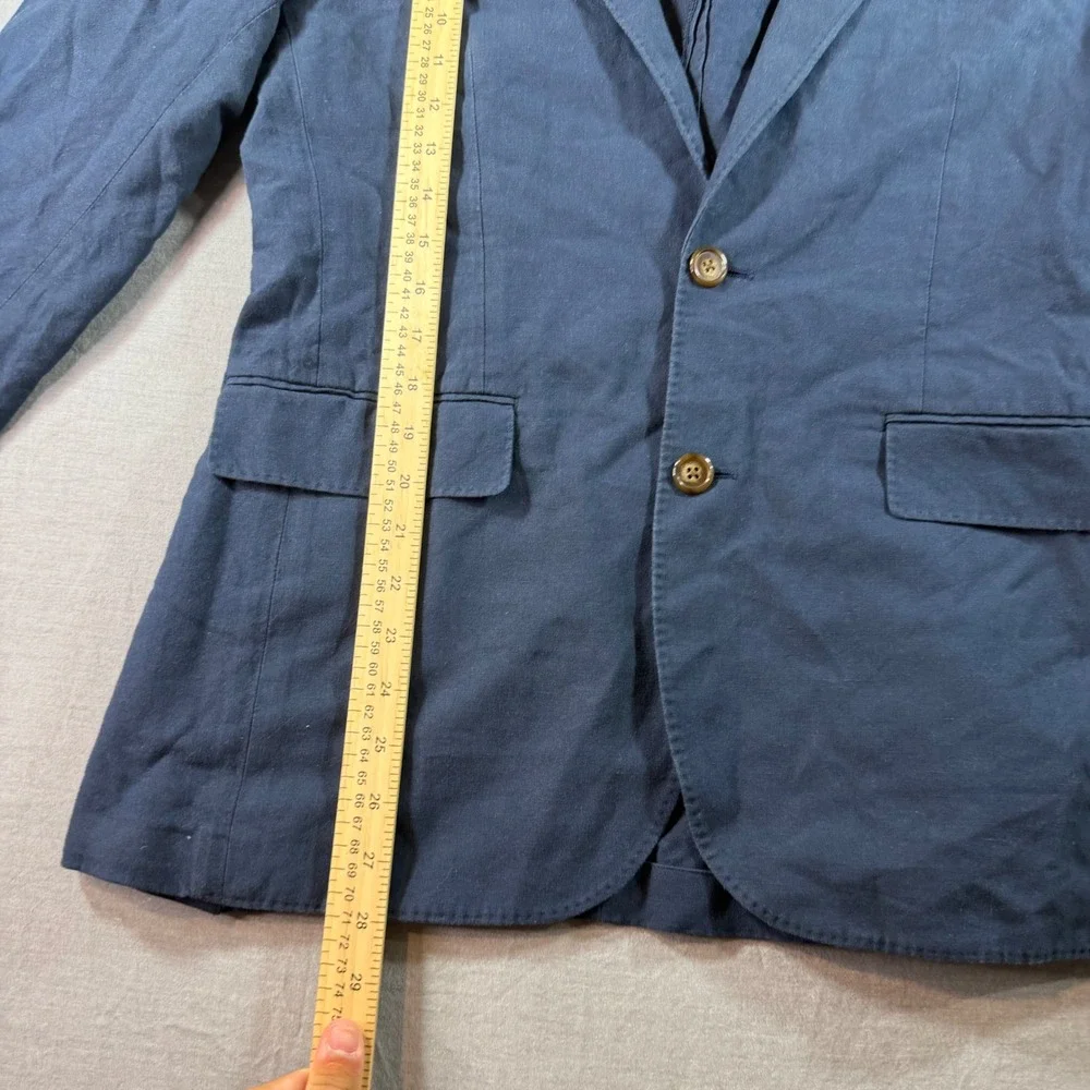 J.Crew Ludlow Linen Blazer Mens 36R Navy Blue Excellent Baird McNutt Irish Linen